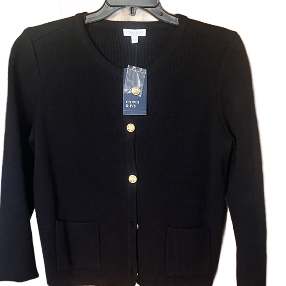 Crown & Ivy Black Cardigan Sweater